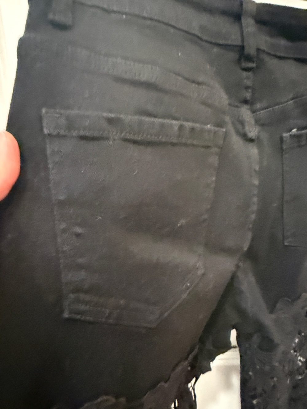 Black Lace Panel Jeans for Women - Picture 15 of 17
